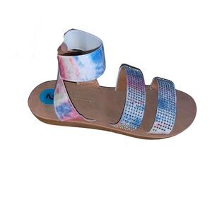 Adrienne Vittadini Melody Tie Dye Rhinestone Sandals